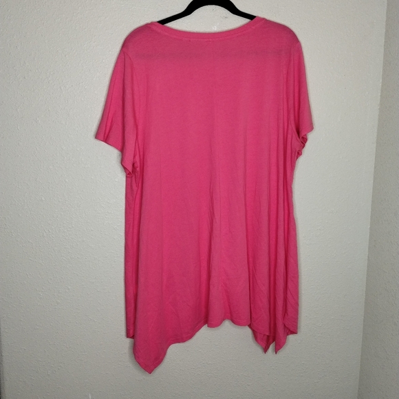 LOGO by Lori Goldstein Cotton Modal Knit Top Printed Pocket Size 2X - Picture 5 of 8